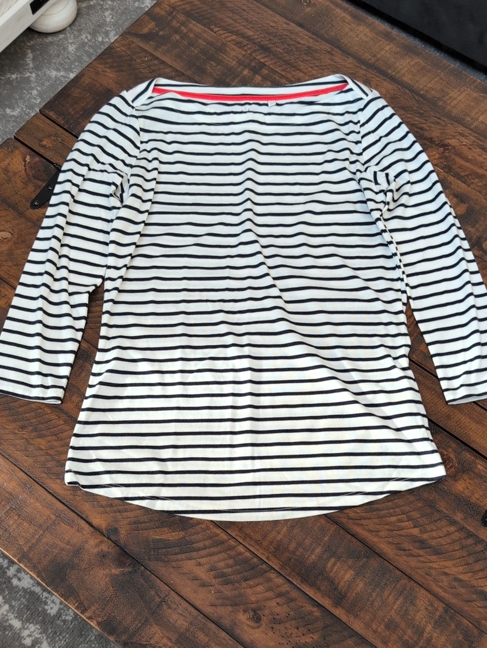 Boden Striped Long Sleeve Top in White and Black